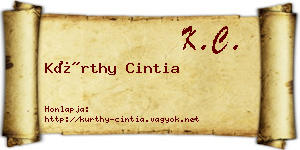 Kürthy Cintia névjegykártya
